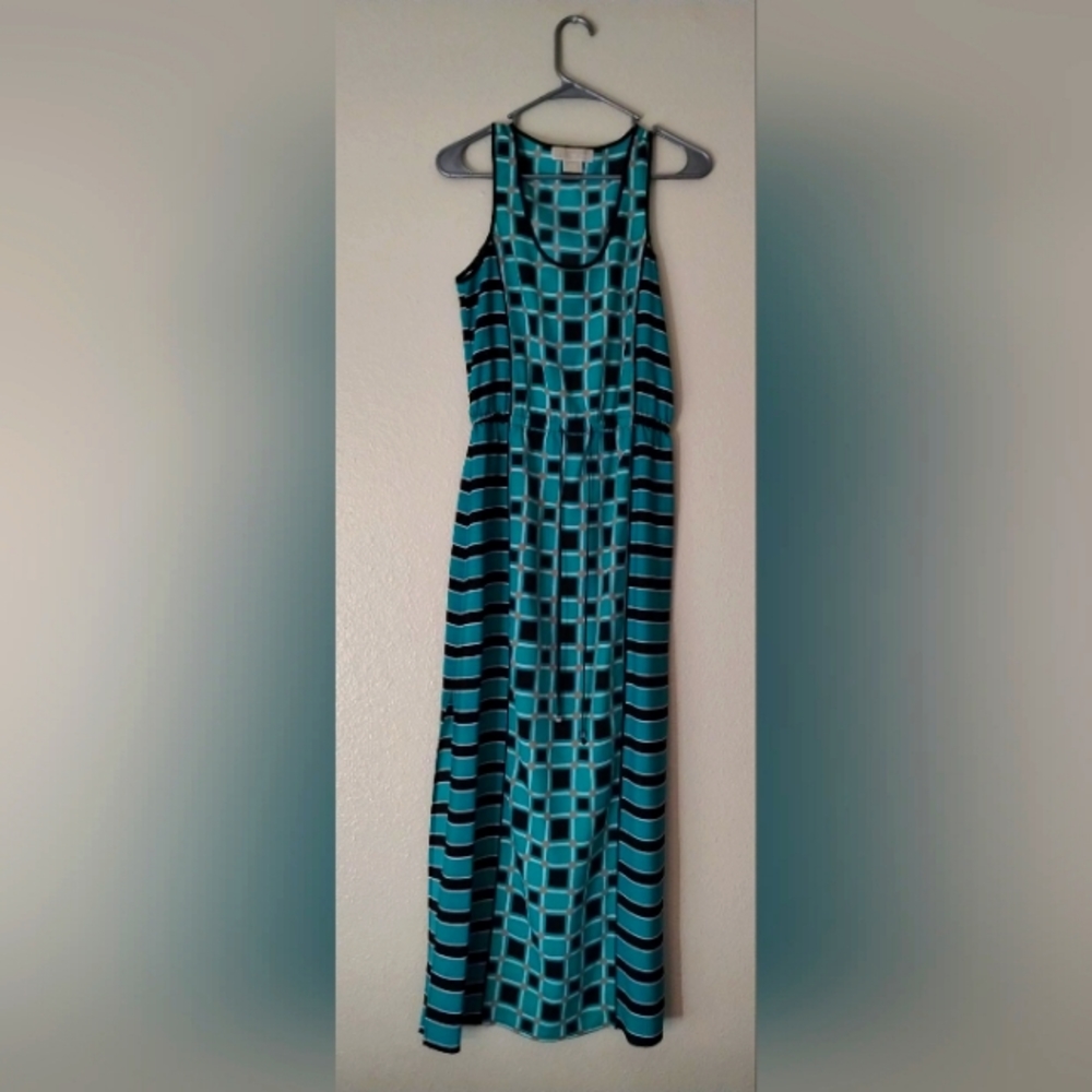 Beautiful green, black, white and gold michael kors dress size p/s